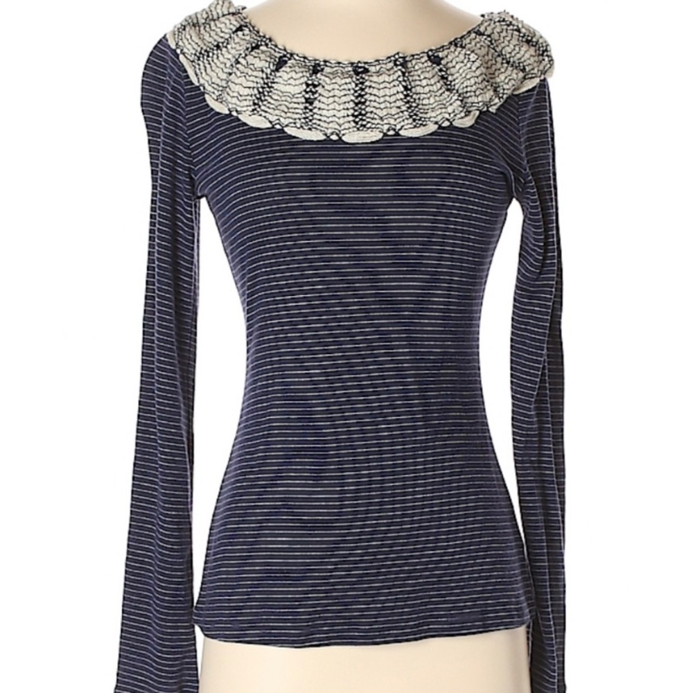 Anthropologie Pilcro Crochet Collar Top